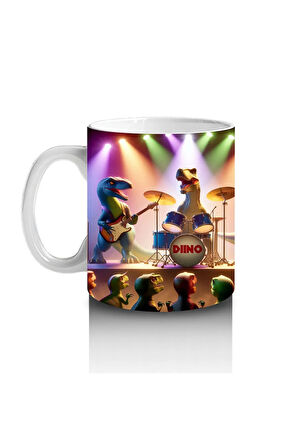Çocuklara Sütü Sevdiren Dino Rock Konseri Kupa Bardak