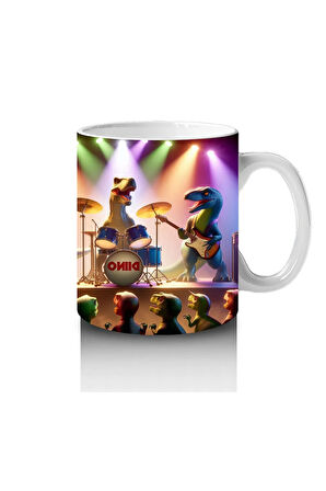 Çocuklara Sütü Sevdiren Dino Rock Konseri Kupa Bardak