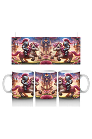 Çocuklara Sütü Sevdiren Şövalye ve Pembe At Kupa Bardak