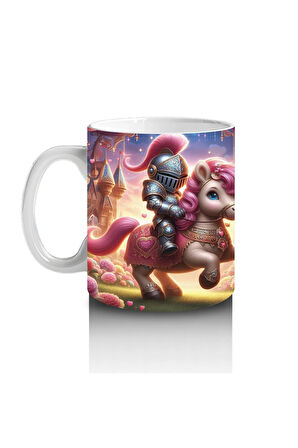 Çocuklara Sütü Sevdiren Şövalye ve Pembe At Kupa Bardak