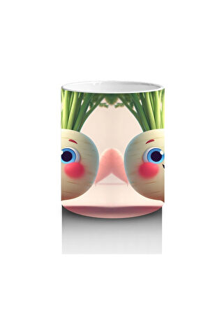 Çocuklara Sütü Sevdiren Neşeli Kök Sebze Çifti Kupa Bardak