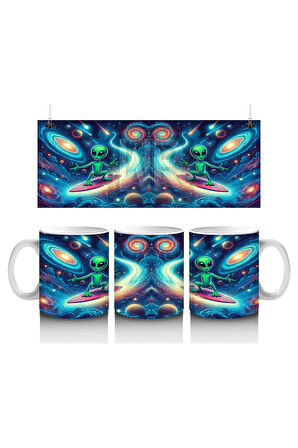 Çocuklara Sütü Sevdiren Sörf Yapan Uzaylı Kupa Bardak