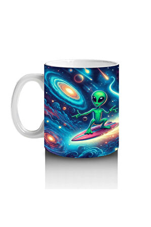 Çocuklara Sütü Sevdiren Sörf Yapan Uzaylı Kupa Bardak