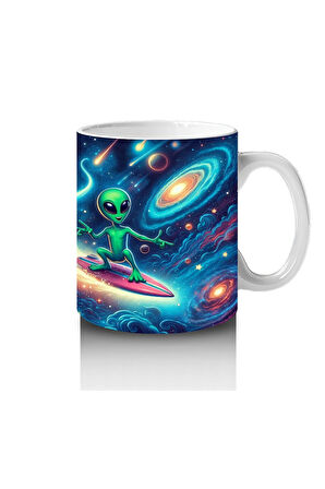 Çocuklara Sütü Sevdiren Sörf Yapan Uzaylı Kupa Bardak