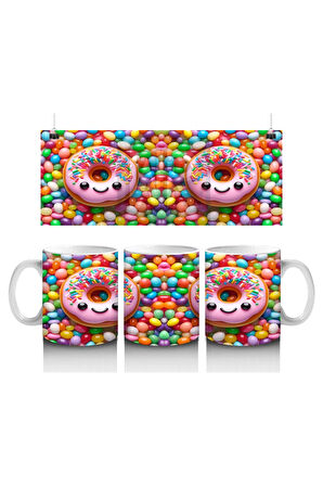 Çocuklara Sütü Sevdiren Şeker Patlaması Donut Festivali Kupa Bardak