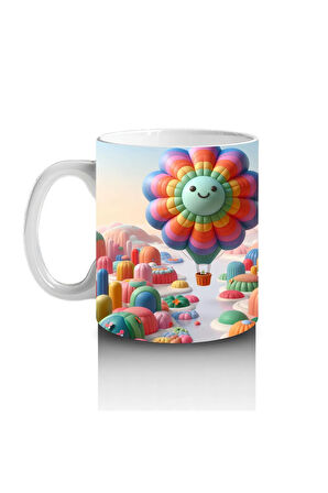 Çocuklara Sütü Sevdiren Balon Çiçek Karnavalı Kupa Bardak