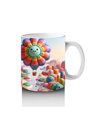 Çocuklara Sütü Sevdiren Balon Çiçek Karnavalı Kupa Bardak