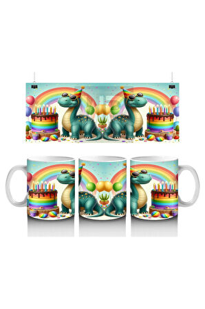 Çocuklara Sütü Sevdiren Doğum Günü Dinozor Kupa Bardak