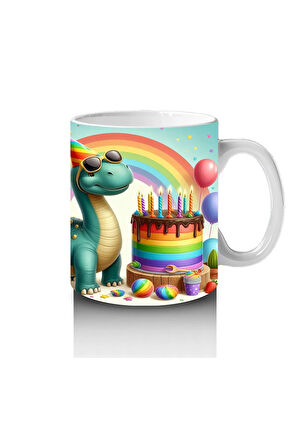 Çocuklara Sütü Sevdiren Doğum Günü Dinozor Kupa Bardak