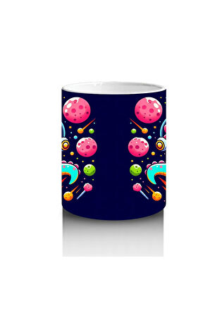 Çocuklara Sütü Sevdiren Kozmik Maceracı Kedi Kupa Bardak