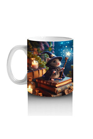 Çocuklara Sütü Sevdiren Büyülü Kitap Okuyan Fare Kupa Bardak