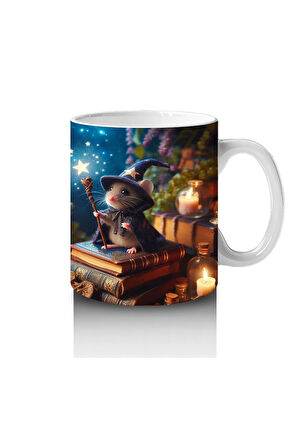 Çocuklara Sütü Sevdiren Büyülü Kitap Okuyan Fare Kupa Bardak