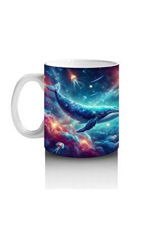 Çocuklara Sütü Sevdiren Uzay Balinaları Kupa Bardak