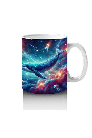 Çocuklara Sütü Sevdiren Uzay Balinaları Kupa Bardak