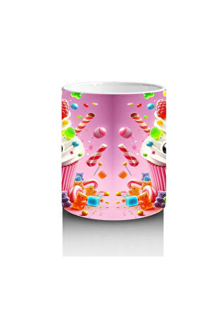 Çocuklara Sütü Sevdiren Şeker Patlamalı Cupcake Kupa Bardak