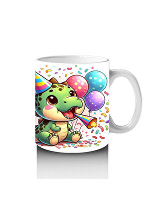 Çocuklara Sütü Sevdiren Parti Dinozoru Şenliği Kupa Bardak