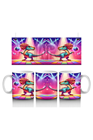 Çocuklara Sütü Sevdiren Disko Dans Eden Dinozorlar Kupa Bardak