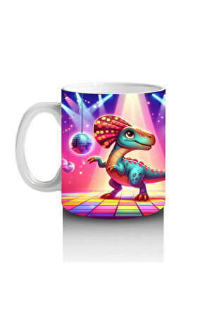 Çocuklara Sütü Sevdiren Disko Dans Eden Dinozorlar Kupa Bardak