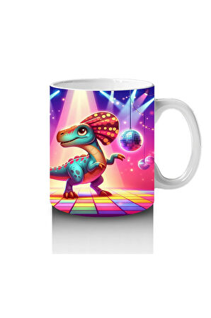 Çocuklara Sütü Sevdiren Disko Dans Eden Dinozorlar Kupa Bardak