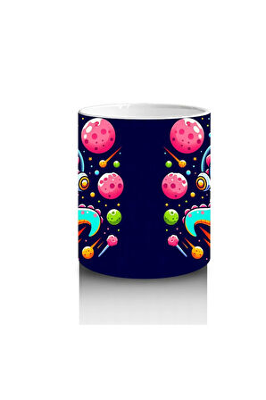 Çocuklara Sütü Sevdiren Uzay Keşif Kedisi Kupa Bardak