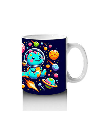 Çocuklara Sütü Sevdiren Uzay Keşif Kedisi Kupa Bardak