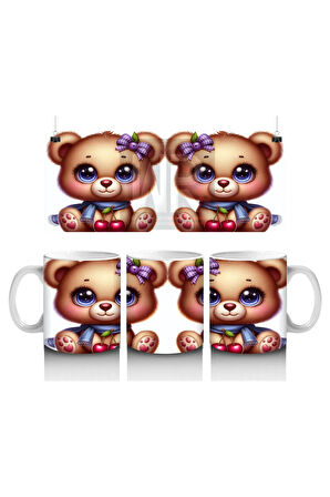 Çocuklara Sütü Sevdiren Şirin Ayıcık Çifti Kupa Bardak