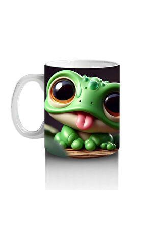 Çocuklara Sütü Sevdiren Dil Çıkaran Kurbağalar Kupa Bardak