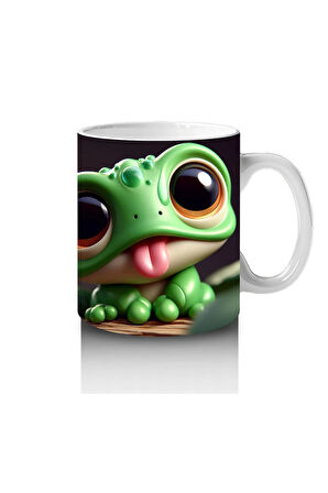 Çocuklara Sütü Sevdiren Dil Çıkaran Kurbağalar Kupa Bardak