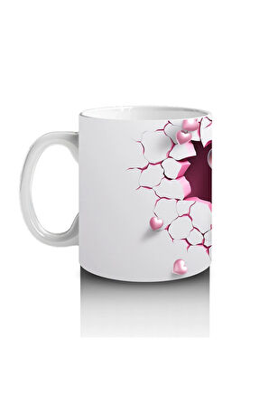 Çocuklara Sütü Sevdiren Kırık Kalp İçindeki Sevimli Su Aygırı Kupa Bardak