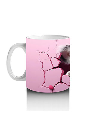 Çocuklara Sütü Sevdiren Kalp Duvarından Bakan Meraklı Koala Kupa Bardak