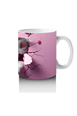 Çocuklara Sütü Sevdiren Kalp Duvarından Bakan Meraklı Koala Kupa Bardak