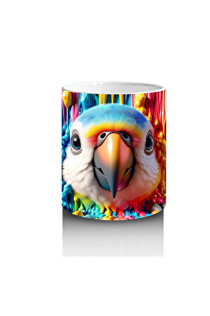 Çocuklara Sütü Sevdiren Boya Şelaleli Papağan Kupa Bardak