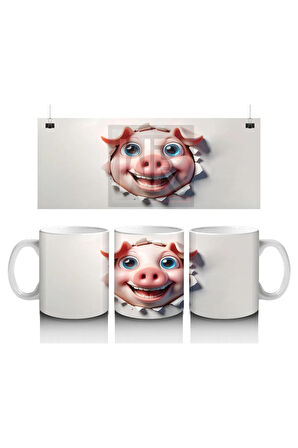 Çocuklara Sütü Sevdiren Patlayan Sevimli Domuz Kupa Bardak