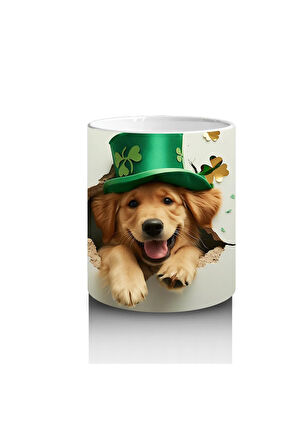 Çocuklara Sütü Sevdiren Şapkalı Köpek Dostu Kupa Bardak