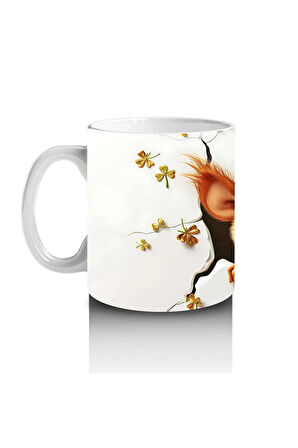 Çocuklara Sütü Sevdiren Şanslı Şapkalı Sincap Kupa Bardak