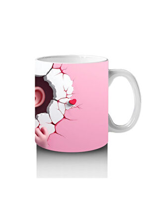 Çocuklara Sütü Sevdiren Duvarı Delip Bakan Meraklı Maymun Kupa Bardak