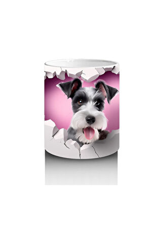 Çocuklara Sütü Sevdiren Duvarı Delip Bakan Şirin Yavru Köpek Kupa Bardak