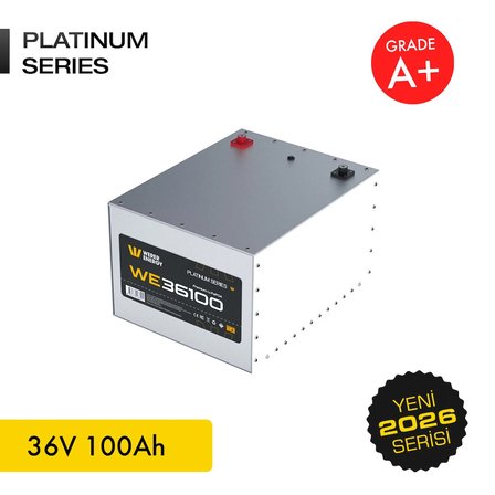 WERER ENERGY 36V 100Ah LiFePO4 Platinum Series Bluetooth'lu Lityum Demir Fosfat Akü/Batarya