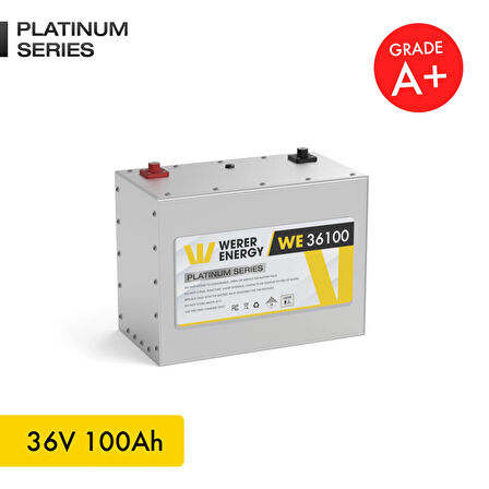 WERER ENERGY 36V 100Ah LiFePO4 Platinum Series Bluetooth'lu Lityum Demir Fosfat Akü 