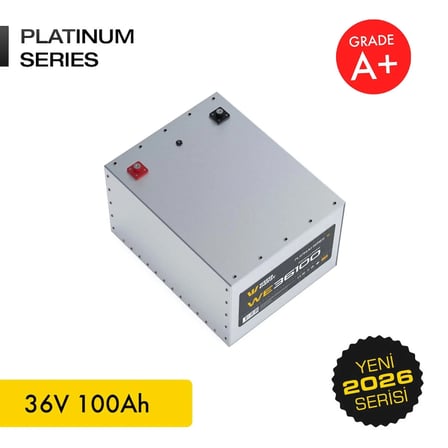 WERER ENERGY 36V 100Ah LiFePO4 Platinum Series Bluetooth'lu Lityum Demir Fosfat Akü/Batarya