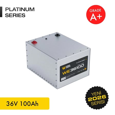 WERER ENERGY 36V 100Ah LiFePO4 Platinum Series Bluetooth'lu Lityum Demir Fosfat Akü/Batarya