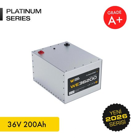 WERER ENERGY 36V 200Ah LiFePO4 Platinum Series Bluetooth'lu Lityum Demir Fosfat Akü/Batarya