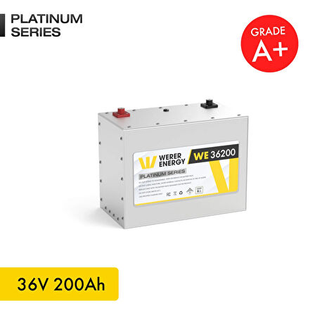 WERER ENERGY 36V 200Ah LiFePO4 Platinum Series Bluetooth'lu Lityum Demir Fosfat Akü 