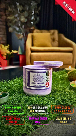 Workshop Elite Aroma Terapi Uzun Boy Kapaklı Soya Wax Lavanta Kokulu Mum