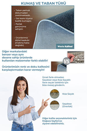 Homier Westa Kalitesi Yıkanabilir Kaymaz Taban Antibakteriyel Kilim Ve Yolluk H-MD-0027A