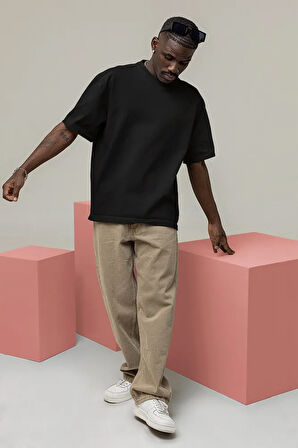 Düz Basic Oversize Tişört, Unisex Baskısız Tişört