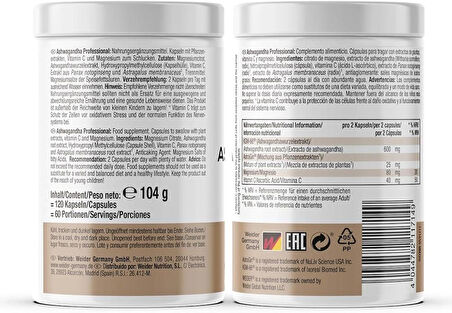 Weider Ashwagandha Professional – 120 caps