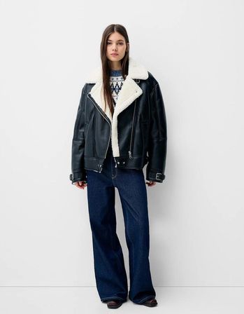 ALLBUCKS BERSHKA İÇİ SUNİ YÜNLÜ BİKER CEKET MONT ABBRS3781