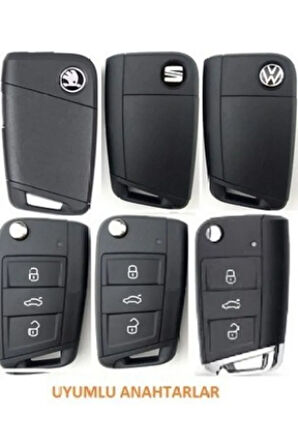 Octivia Ibiza Ateca Leon 2013 Golf 7 Toledo Uyumlu Silikon Anahtar Koruma Kılıfı Siyah Renk