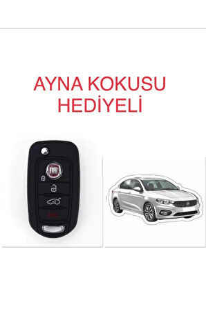 Fiat Egea 500x Silikon Anahtar Koruma Kılıfı + 5 Adet Hediye Koku